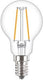 Philips led kogel e14 2-25w 2700k filament helder - led3727