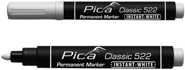Pica 522 52 permanent marker | 1-4mm | ronde punt | wit | 10 stuks - pi52252