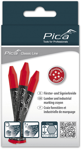 Pica 590 40 markeerkrijt pro | 12x120mm | rood | 12 stuks - pi59040