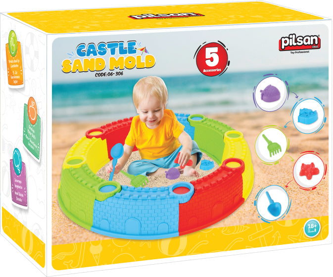 Afbeelding laden in galerijviewer, Pilsan castle mallen voor zandbak met accessoires 13-delig
