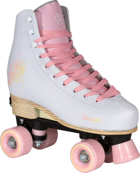 Afbeelding laden in galerijviewer, Playlife Adjustable rolschaatsen junior wit roze maat 35 38
