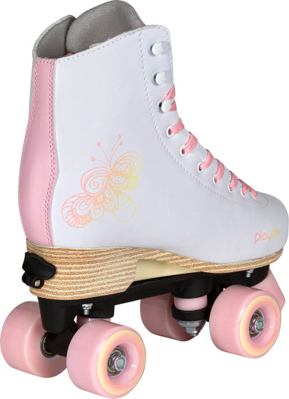 Afbeelding laden in galerijviewer, Playlife Adjustable rolschaatsen junior wit roze maat 31 34
