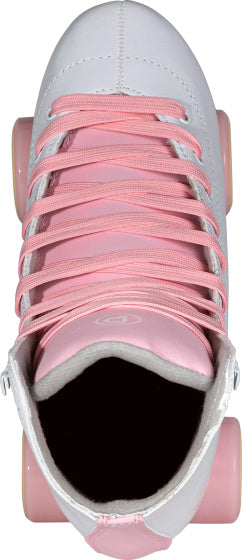Afbeelding laden in galerijviewer, Playlife Adjustable rolschaatsen junior wit roze maat 35 38
