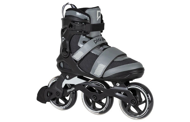 Afbeelding laden in galerijviewer, Playlife gt 110 fitness inlineskates zwart grijs maat 43
