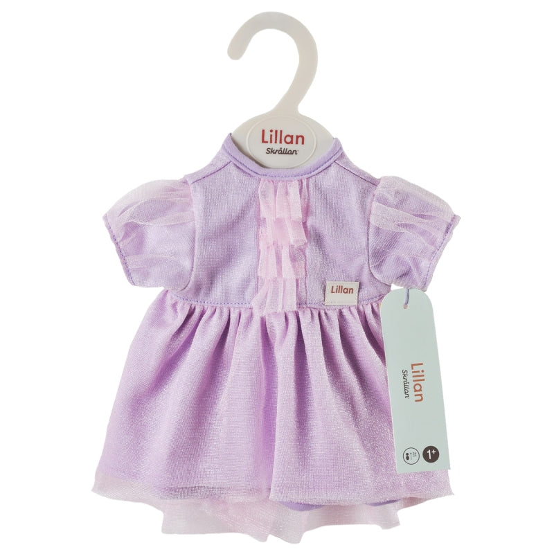 Afbeelding laden in galerijviewer, Skrallan poppenkleding feestjurk paars (36-40cm)
