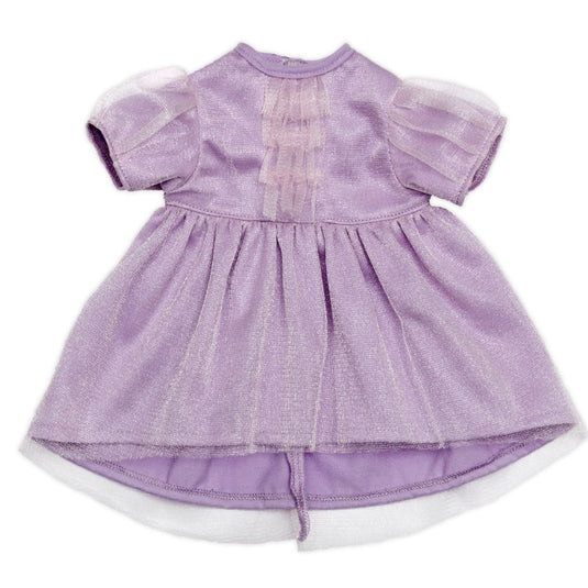 Skrallan poppenkleding feestjurk paars (36-40cm)