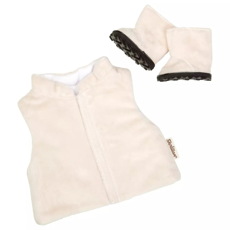 Afbeelding laden in galerijviewer, Skrallan poppenkleding vest en laarzen (36-40cm)
