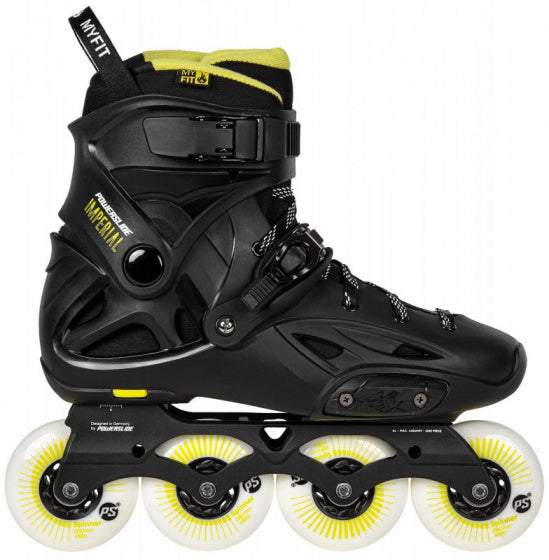 Afbeelding laden in galerijviewer, Powerslide Inline skates Imperial One 88A hardboot zwart mt 45 46
