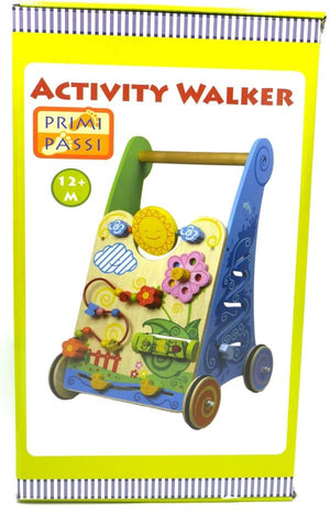 Jonotoys primi passi de houten babywalker met activiteiten