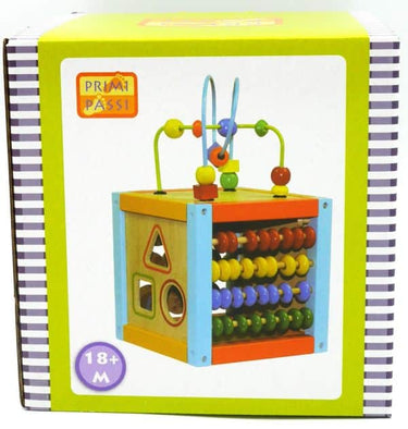 Jonotoys primi passi - houten activiteiten kubus met spiraal 5 in 1