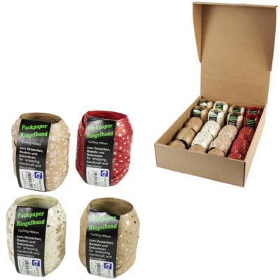 Afbeelding laden in galerijviewer, Horn cadeaulint kraft wit rood display 20 stuks | 2 stuks
