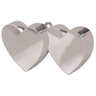 Amscan ballongewicht hartjes zilverkleurig 12 cm | 24 stuks