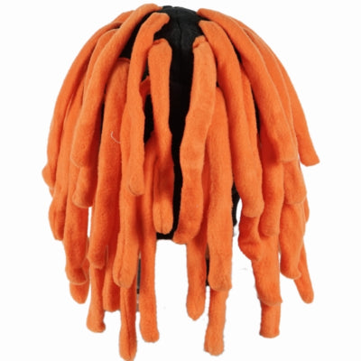 Afbeelding laden in galerijviewer, Zwarte muts met oranje haren 40 cm | 12 stuks
