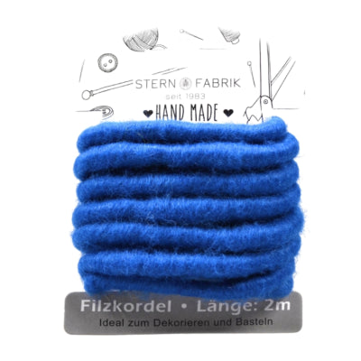 Stern fabrik vilt koord kobalt blauw 2 m | 36 stuks