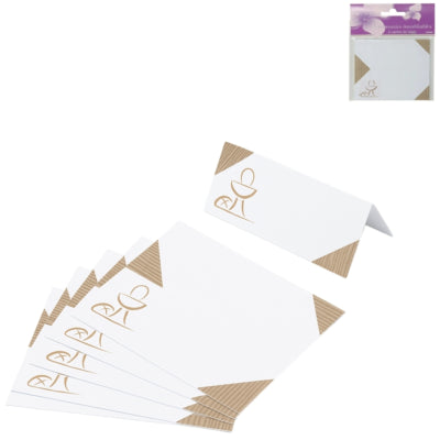 Tafelkaartjes wit bruin 10 cm 6 stuks | 24 stuks