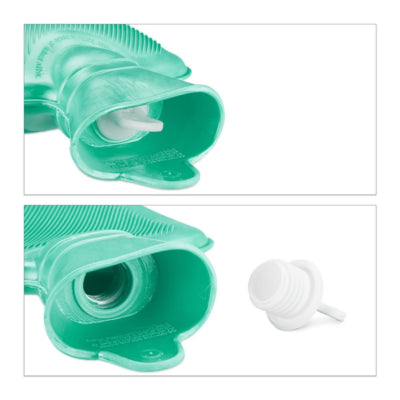 Afbeelding laden in galerijviewer, Relaxdays warmwater kruik turquoise 1 l | 12 stuks
