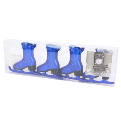 Afbeelding laden in galerijviewer, Kersthanger schaats blauw 7,5 cm set van 4 | 48 stuks

