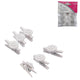 Miss france decoratie bloem op clip wit 2,5 cm set van 6 | 24 stuks