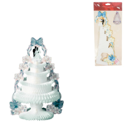 Tafeldecoratie bruidstaart honeycomb waaier 29 cm | 24 stuks