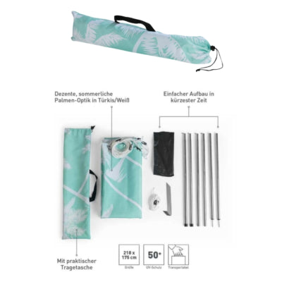 Afbeelding laden in galerijviewer, Garvida schaduwdoek wit mintgroen 218 cm | 6 stuks
