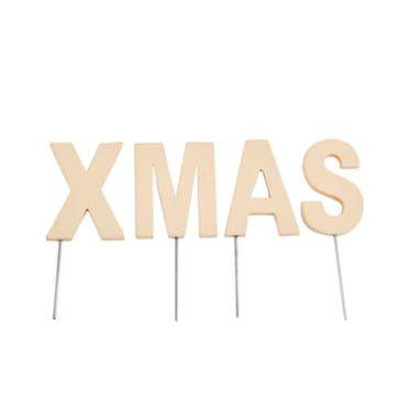 Abi decoratie kerst letterstekers xmas creme 5 cm | 24 stuks