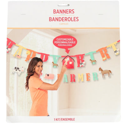 Afbeelding laden in galerijviewer, Amscan letterslinger happy birthday boerderij 300 cm | 12 stuks
