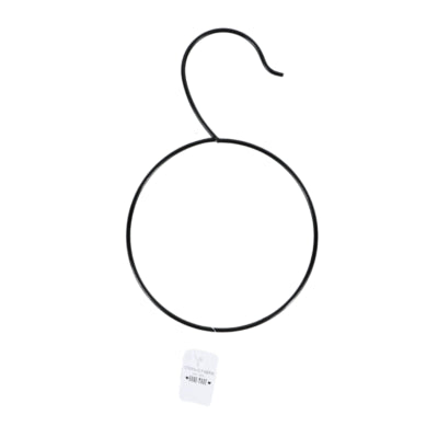 Stern fabrik decoratie ring met haak metaal zwart 24 cm | 48 stuks