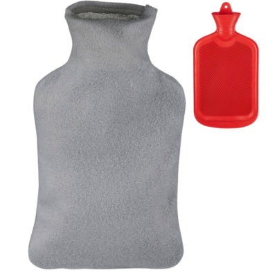 Afbeelding laden in galerijviewer, Relaxdays warmwater kruik met hoes rood grijs 2 l | 6 stuks
