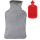 Relaxdays warmwater kruik met hoes rood grijs 2 l | 6 stuks