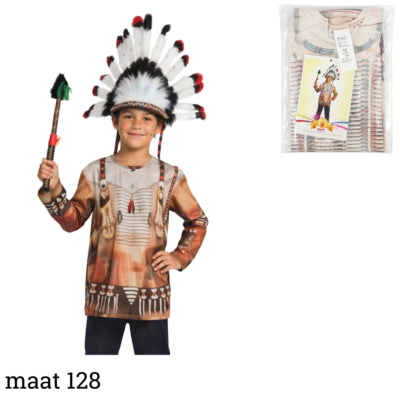 Afbeelding laden in galerijviewer, Kostuum indiaan shirt kids maat 128 | 10 stuks
