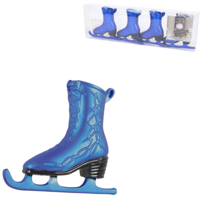 Afbeelding laden in galerijviewer, Kersthanger schaats blauw 7,5 cm set van 4 | 48 stuks

