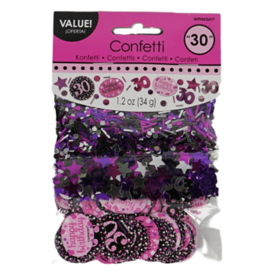 Afbeelding laden in galerijviewer, Amscan confetti 30 jaar roze 34 g | 48 stuks
