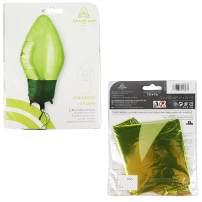 Afbeelding laden in galerijviewer, Amscan folie ballon kerstlamp groen 55 cm | 25 stuks
