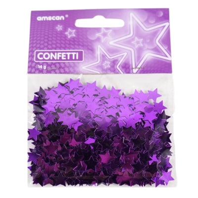 Afbeelding laden in galerijviewer, Amscan confetti sterren metallic paars 14 g | 48 stuks
