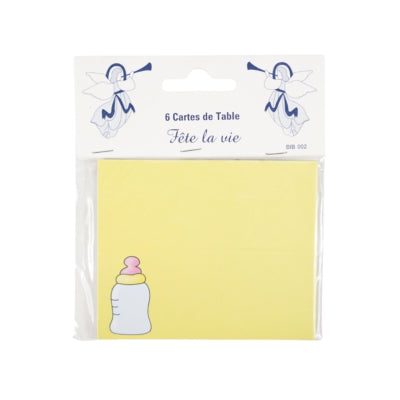 Afbeelding laden in galerijviewer, Tafelkaartjes babyfles geel 10 cm 6 stuks | 24 stuks
