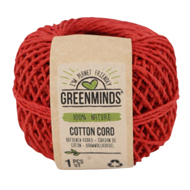 Greenminds katoenen koord rood 20 m | 30 stuks
