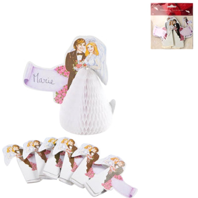 Tafeldecoratie huwelijk honeycomb naamkaartjes 10 cm 6 stuks | 40 stuks