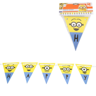 Afbeelding laden in galerijviewer, Amscan despicable me minions vlaggenlijn happy birthday 3,3 m | 36 stuks
