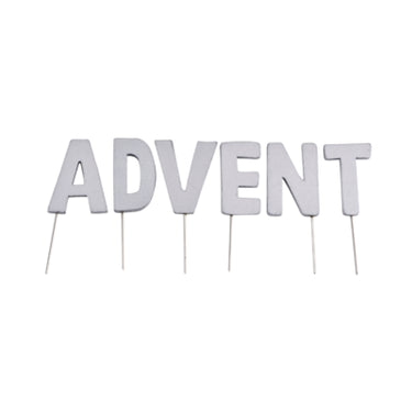 Abi decoratie kerst letterstekers advent zilverkleurig 5 cm | 24 stuks