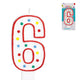 Amscan taartkaars cijfer 6 wit 13 cm | 24 stuks