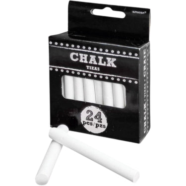 Amscan schoolbordkrijt wit 7,5 cm 24 stuks | 24 stuks