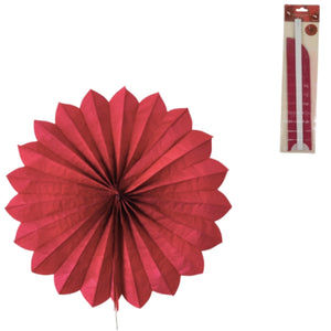 Decoratieve waaier bordeaux 60 cm | 24 stuks