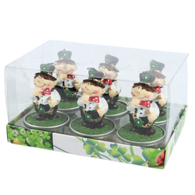 Theelichten geluksbrenger schoorsteenveger 6,5 cm set van 6 | 24 stuks