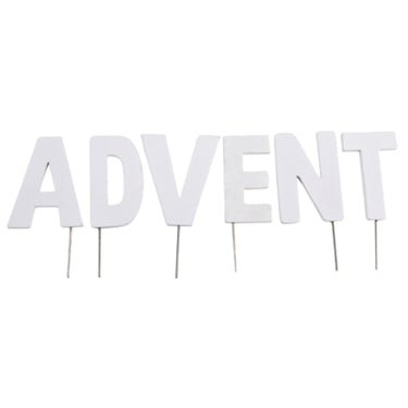 Abi decoratie kerst letterstekers advent wit 8 cm | 24 stuks