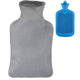 Relaxdays warmwater kruik met hoes blauw grijs 2 l | 6 stuks