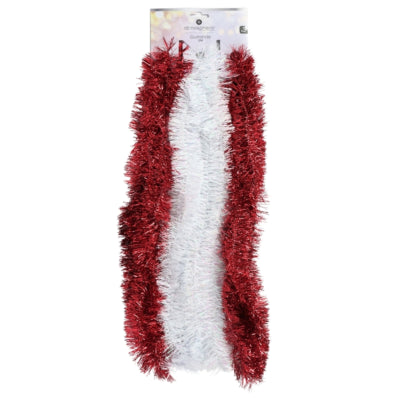Afbeelding laden in galerijviewer, Folie slinger wit rood 200 cm set van 3 | 24 stuks
