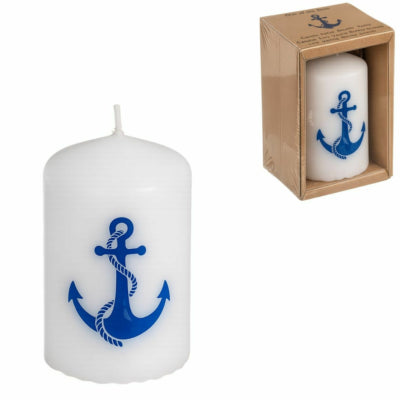 Afbeelding laden in galerijviewer, Out of the blue stompkaars anker 6 x 8 cm | 16 stuks
