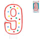 Amscan cijferkaars 9 jaar 13,5 cm | 24 stuks