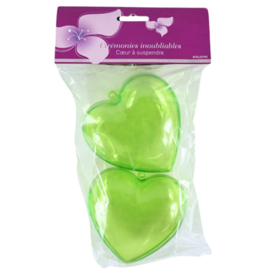Afbeelding laden in galerijviewer, Hanger hart groen 10 cm 2 stuks | 24 stuks
