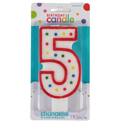 Afbeelding laden in galerijviewer, Amscan cijferkaars 5 jaar 13,5 cm | 24 stuks
